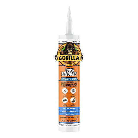 Gorilla 117395 Window and Door Sealant, White, >40 deg F, 10 oz Cartridge