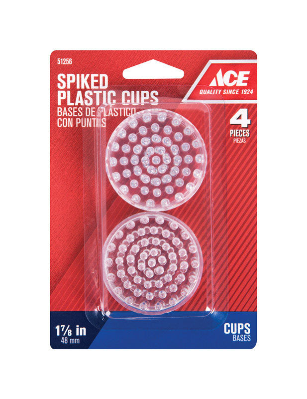 Ace Plastic Round Spiked Caster Cup Clear 1-7/8 in. W 4 pk – Shell ...