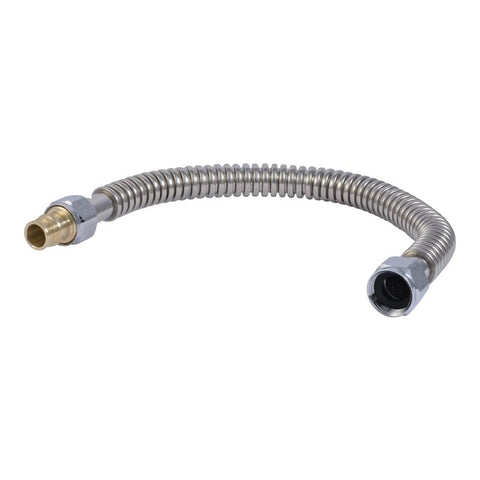 SharkBite UAB3088FXSS18LF Water Heater Connector, 3/4 in, FIP, DZR Brass/EPDM/Stainless Steel, 19.4 in L