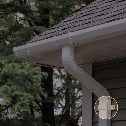 Genova 5.8 L x 3 in. W x 2 in. H x 1.33 in. W x 2.29 in. H Vinyl K Downspout Bracket White