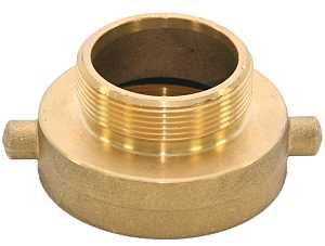 Abbott Rubber JBHA-150 Hydrant Adapter, 2-1/2 x 1-1/2 in, NST x NPT, Brass