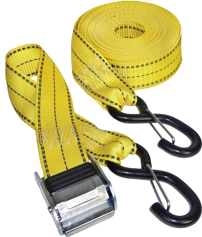 Keeper Rook End Keeper 05707 Tie-Down, 2 in W, 8 ft L, Yellow, 800 lb, S-Hook End Fitt ...