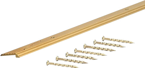 M-D 79111 Tile Edge, 72 in L, 3/4 in W, Aluminum, Satin Brass