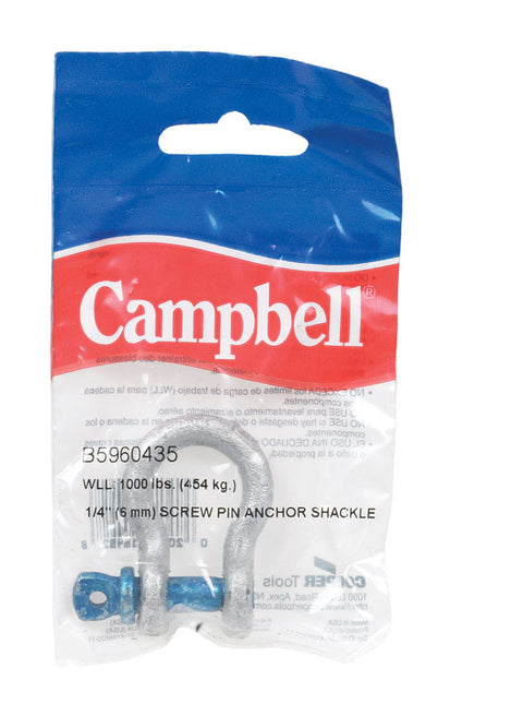 Campbell Chain Galvanized Forged Carbon Steel Anchor Shackle Silver 1/2 ton 1 pk