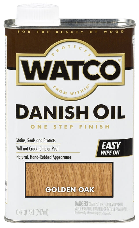 WATCO 65141 Danish Oil, Golden Oak, Liquid, 1 qt Can