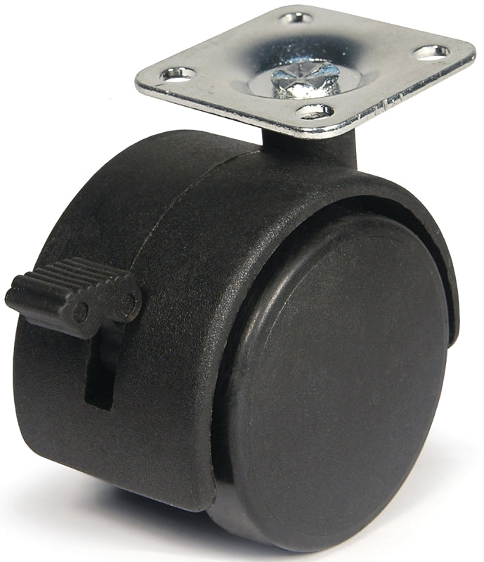 Dh Casters C-T20P1BKB Swivel Caster, 1-1/2 x 1-1/2 in Plate, 2-3/8 in ...