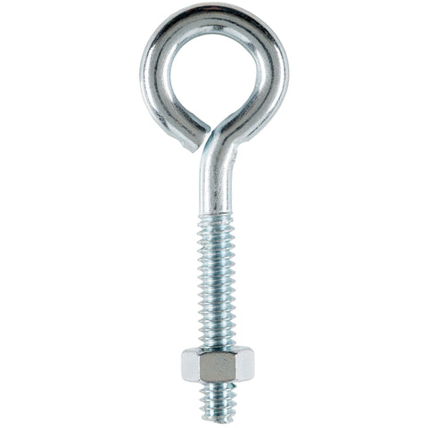 Hampton 3/16 in. X 2 in. L Zinc-Plated Steel Eyebolt Nut Included, Pack of 10