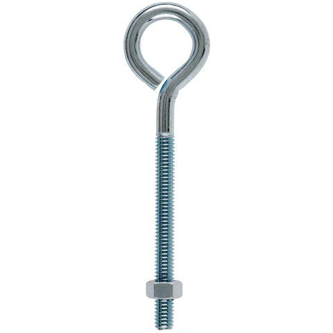 Hampton 5/16 in. X 5 in. L Zinc-Plated Steel Eyebolt Nut Included, Pack of 10