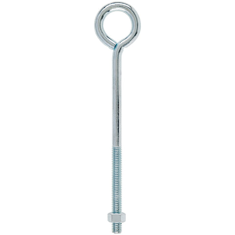Hampton 3/8 in. X 8 in. L Zinc-Plated Steel Eyebolt Nut Included, Pack of 10