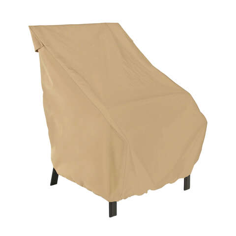 Classic Accessories Terrazzo 34 in. H X 32.5 in. W X 25.5 in. L Tan Polyester High Back Chair Cover
