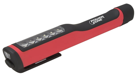 PowerZone 12500 Pocket Light, AAA Battery, LED Lamp, 25 Lumens, 8 m Beam Distance, 3.5 hr Run Time, Red & Black, Pack of 12