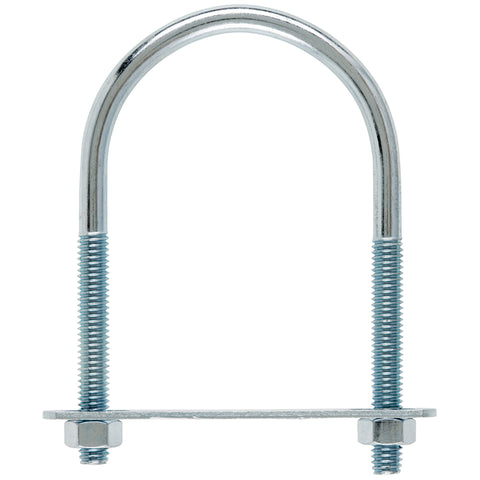 Hampton 5/16 in. X 2-1/2 in. W X 4-3/16 in. L Coarse Zinc-Plated Steel U-Bolt, Pack of 10