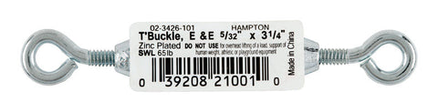 Hampton 0.2 1.8 in. L Zinc Plated Eye and Eye Turnbuckle 1 pk Steel/Aluminum