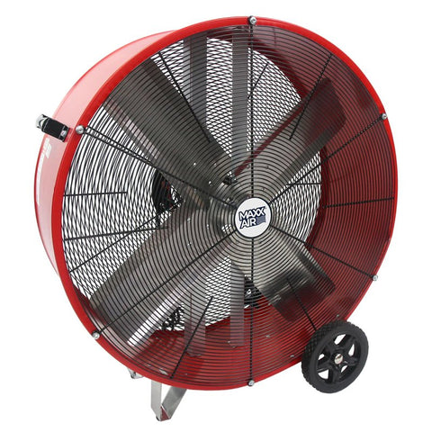 MaxxAir BF30DD Portable Barrel Fan, 120 V, 2-Speed, 4050 to 5000 cfm Air, Red
