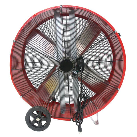 MaxxAir BF30DD Portable Barrel Fan, 120 V, 2-Speed, 4050 to 5000 cfm Air, Red