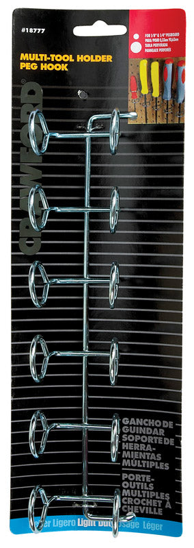 Crawford Silver Zinc Plated Steel Peghook Multi-Tool Holder 1
