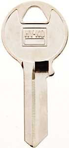 Hy-Ko 11010VR2 Key Blank, Brass, Nickel, For: Viro Cabinet, House Locks and Padlocks, Pack of 10