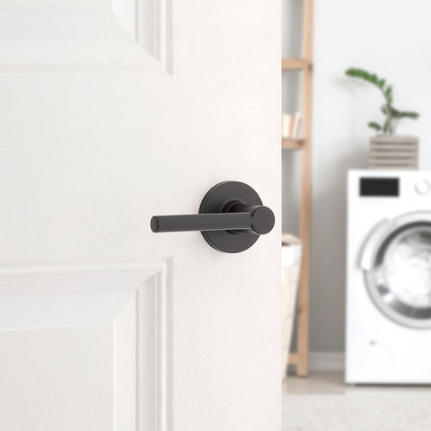 Weiser Safe Lock Reminy 9SL30000-094 Privacy Door Handle, Contemporary Design, Lever Handle, Matte Black, Turn Piece