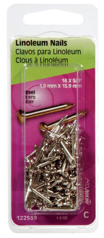Hillman Flat 5/8 in. L Binding Nail Smooth Steel 16 Ga. 1-1/2 oz.