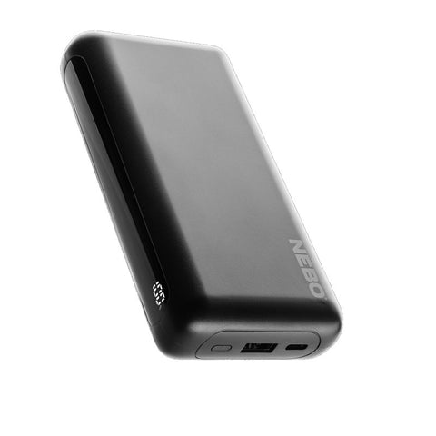 Nebo NEB-PBK-0014 Portable Power Bank, 20,000 mAh, Lithium-Ion, 1 (Input), 2 (Output)-USB Port, Black, Pack of 4