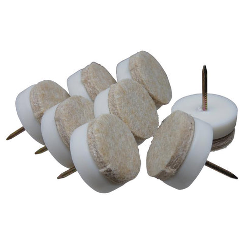Ace White 1 in. Nail-On Felt Chair Glide Set 8 pk