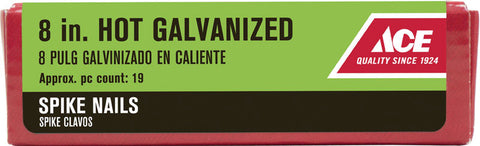 Ace Diamond 8 in. L Spike Nail Smooth Hot-Dipped Galvanized Steel 5 lb.