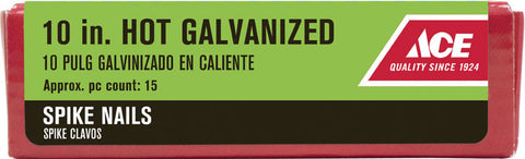 Ace Diamond 10 in. L Spike Nail Smooth Hot-Dipped Galvanized Steel 5 lb.