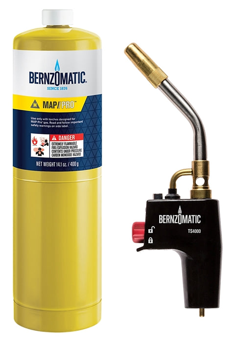 BernzOmatic TS4000ZKC Torch Kit, Includes: TS4000 Torch and 14.1 oz MAP-Pro Cylinder, Pack of 3