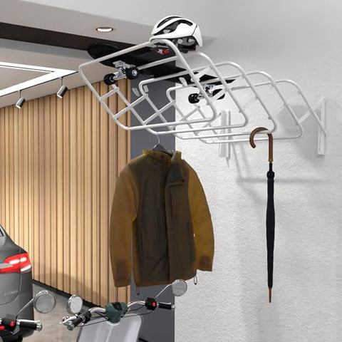 Steel Wall Mount Clothes Drying Rack, Black Powder Coated, 9 Rods Expandable, for Laundry, Bathroom, Balcony,Indoor-Outdoor Use, 36 in wide