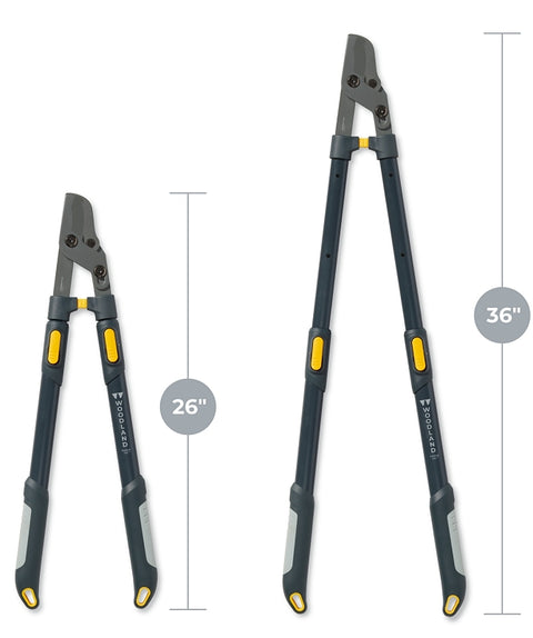 Woodland Tools Co LeverAction 25-3005-100 Heavy-Duty Extendable Lopper, 1-3/4 in Cutting Capacity, HCS Blade