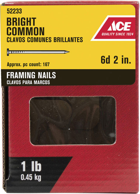 Ace Round 2 in. L Common Nail Smooth Bright Steel 1 lb.