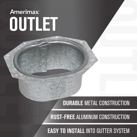 Amerimax 1.5 in. H X 3 in. W X 2 in. L Metallic Aluminum C Downspout Outlet