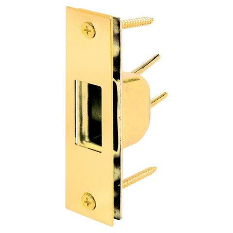 Defender Security U 9539 Deadbolt Strike Plate, 4-7/8 in L, 1-1/4 in W, Steel, Brass