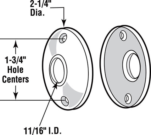 Prime-Line Chrome Silver Steel Door Knob Rosettes 2 pk