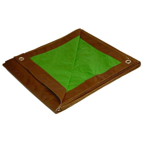 Foremost Dry Top 20 ft. W X 30 ft. L Medium Duty Polyethylene Reversible Tarp Brown/Green