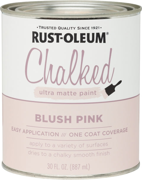 Rust-Oleum 285142 Chalk Paint, Ultra Matte, Blush Pink, 30 oz, Pack of 2