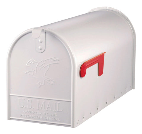 Mailbox Shell Gibraltar Mailboxes Elite Galvanized Steel Post Mounted White Mailbox ...