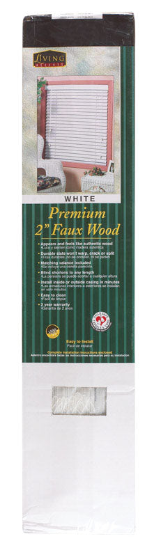 Lotus Faux Wood Horizontal Interior Blinds 60 in. W x 60 in. L White