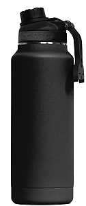 Orca ORCHYD34BK/BK/BK Hydration Bottle, 34 oz, 18/8 Stainless Steel, Black, Powder-Coated
