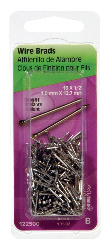 Hillman 19 Ga. 1/2 in. L Bright Steel Brad 1.75 oz.