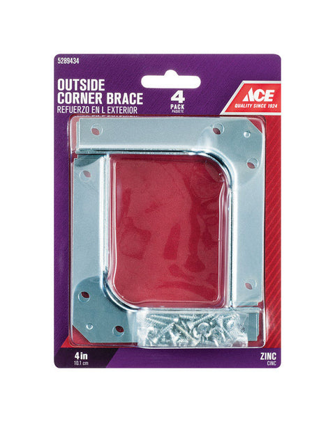 Ace Outside Corner Brace 4 in. x 5/8 in. Zinc