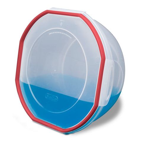 Sterilite Ultraâ€¢Seal 03958602 Storage Bowl, 8.1 qt Capacity, Plastic, Clear/Rocket Red, 5-5/8 in Dia, 12 in H, Pack of 2