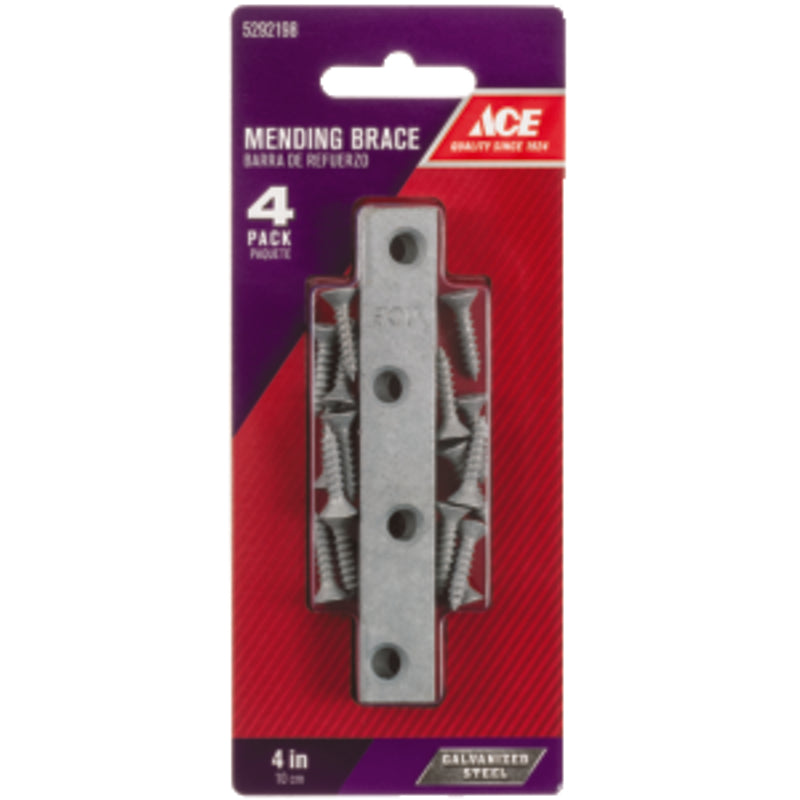 Ace 4 in. H X 0.625 in. W X .73 in. L Galvanized Steel Mending Brace ...