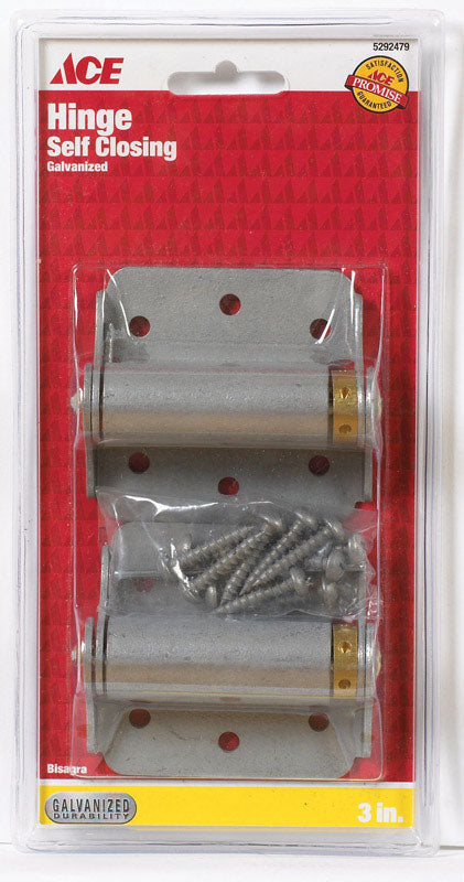 Ace 3 in. H x 3 in. L Spring Return Galvanized 2 Adjustable Screen Storm Self Closing Hinge 3 in