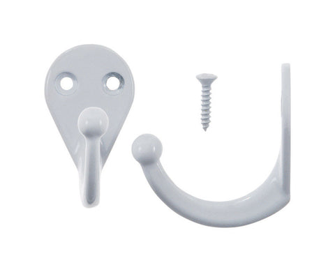 Ace Medium Single Garment Hook 3-1/4 in. L Metal 2 pk