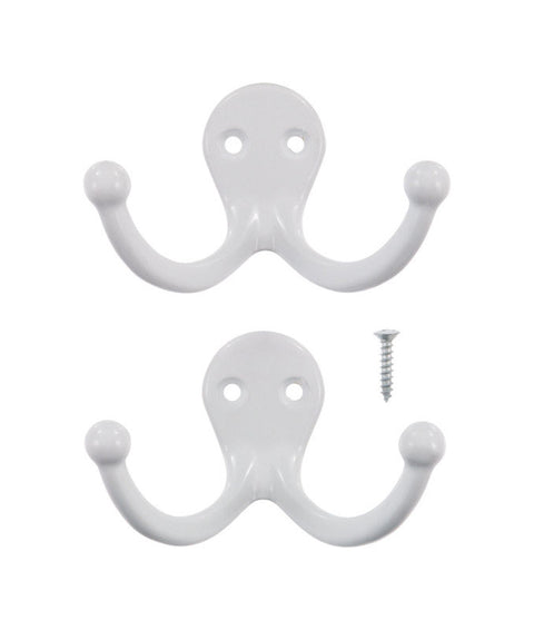 Ace Small Double Garment Hook 1-3/4 in. L Metal 2 pk