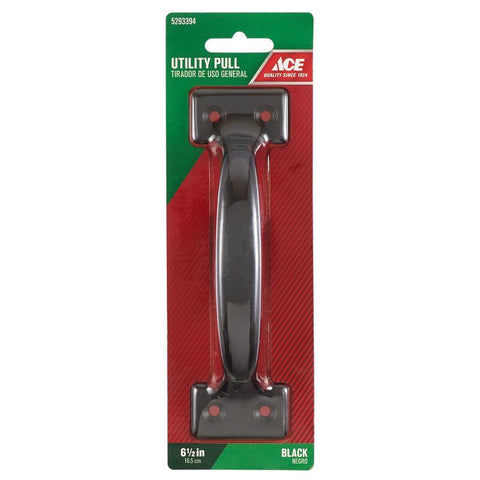 Ace 6.5 in. L Black Steel Utility Pull, Pack of 5