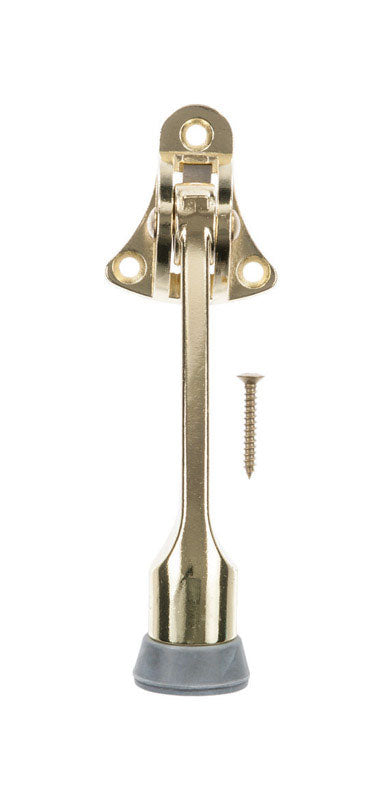 Ace Metal Kick-Down Door Holder 4 in. L Bright Brass