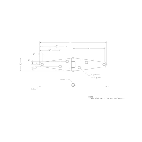 Ace 4 in. L Zinc-Plated Light Duty Strap Hinge 2 pk, Pack of 5