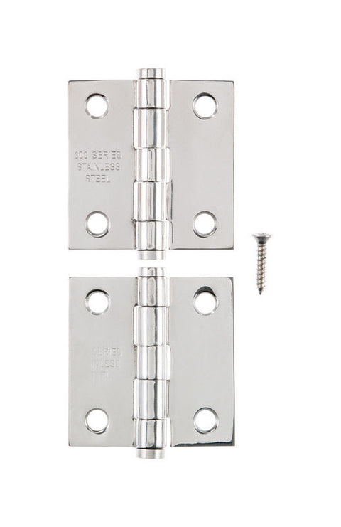 Ace 2 in. L Narrow Hinge Stainless Steel